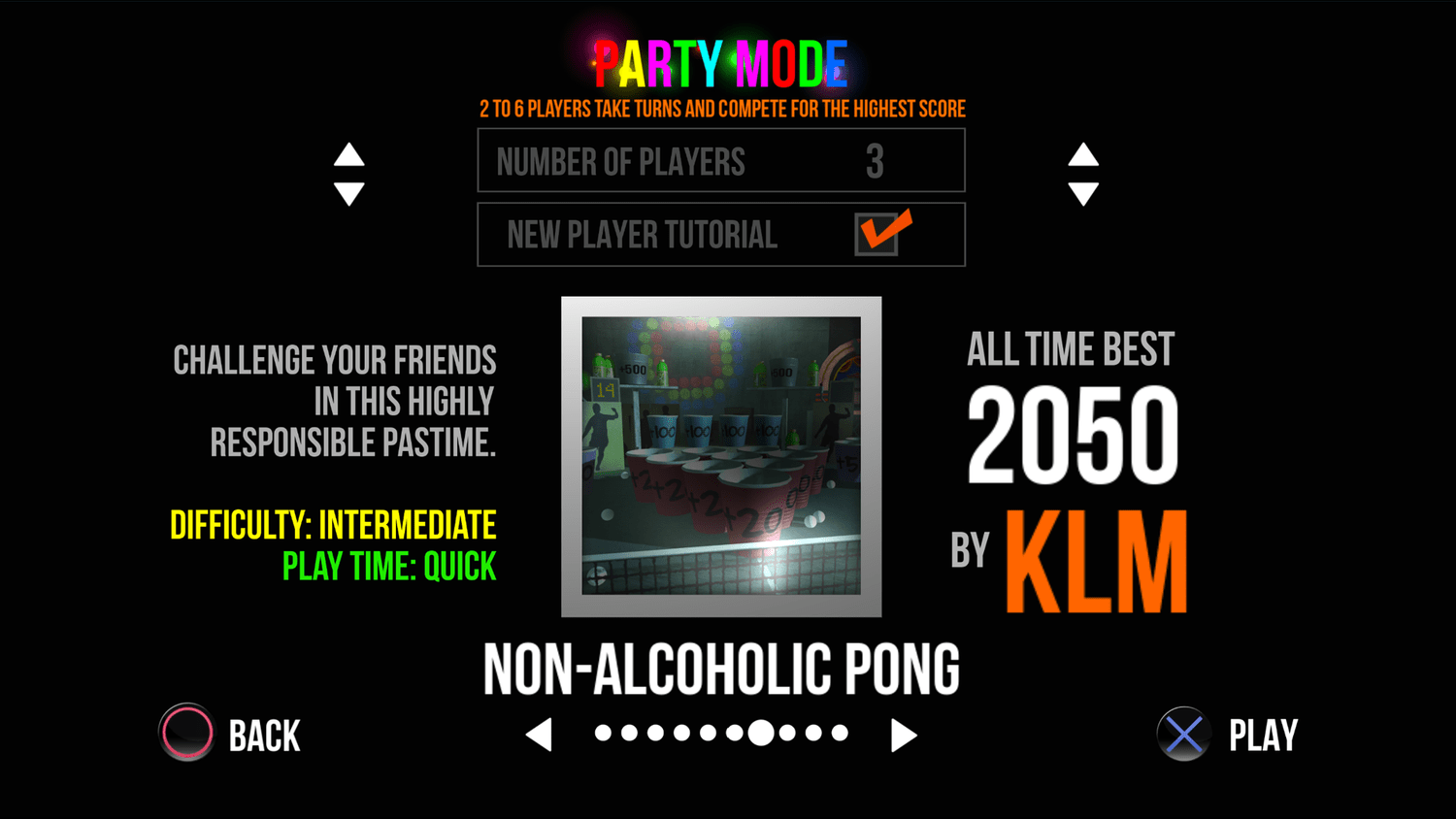 Headmaster party mode — menu